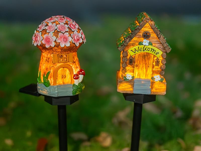 Outdoor Waterproof LED Solar Lights Mushroom Houses