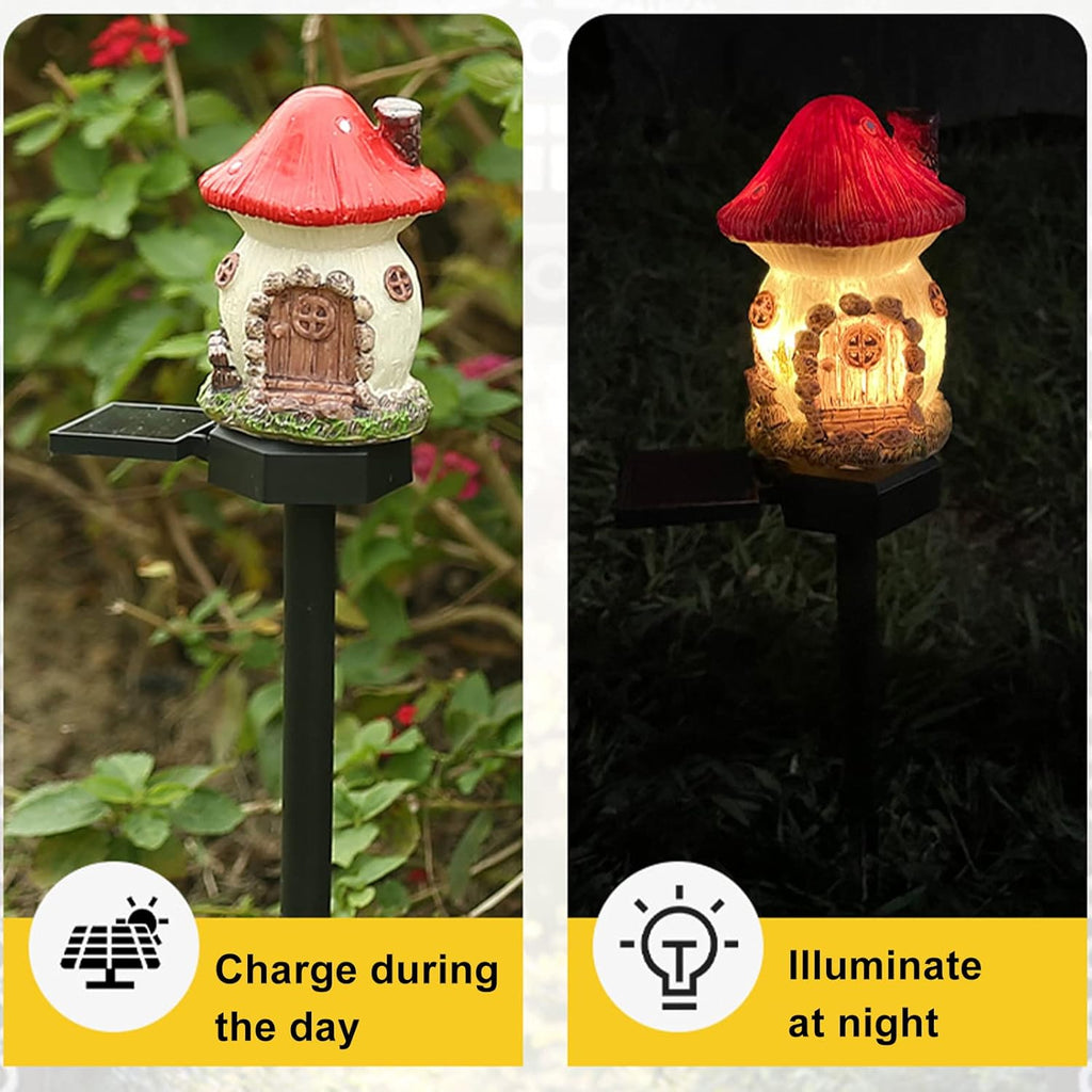 Outdoor Waterproof LED Solar Lights Mushroom Houses