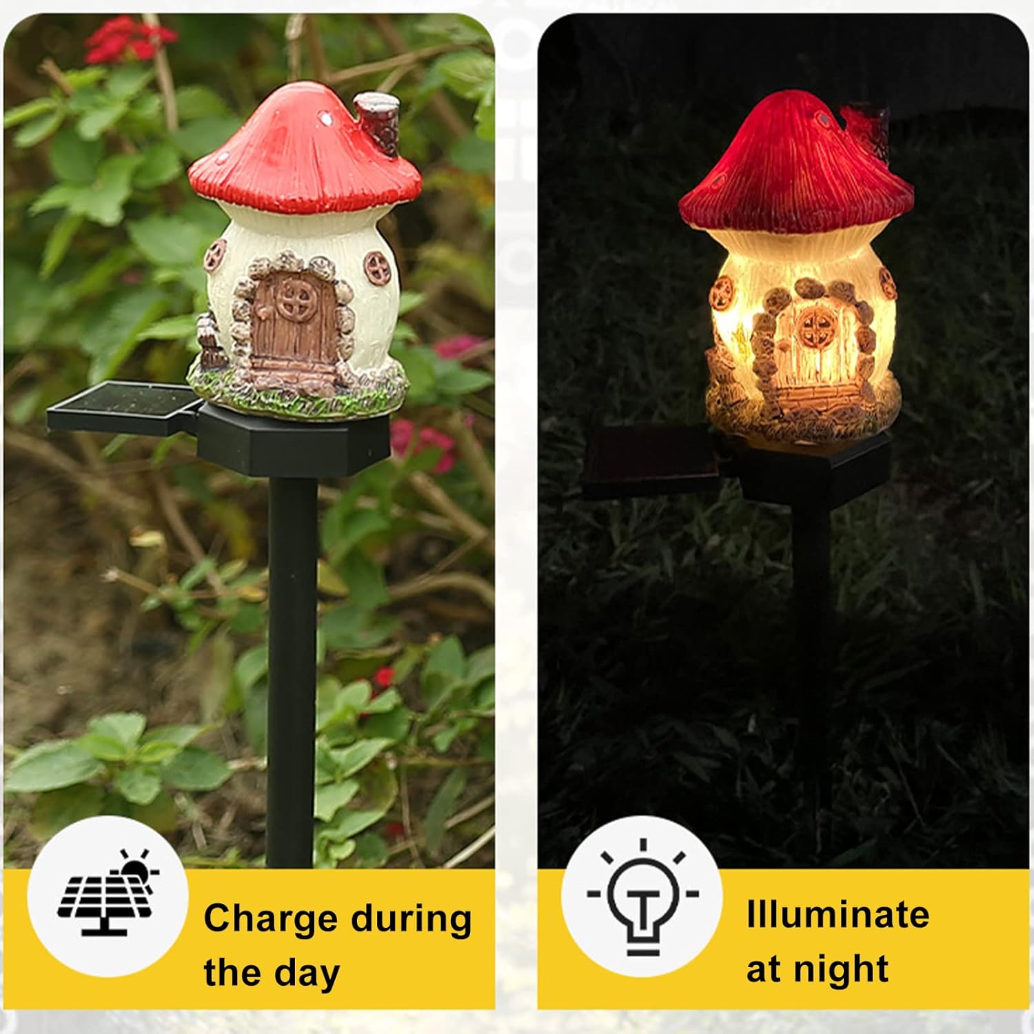Outdoor Waterproof LED Solar Lights Mushroom Houses