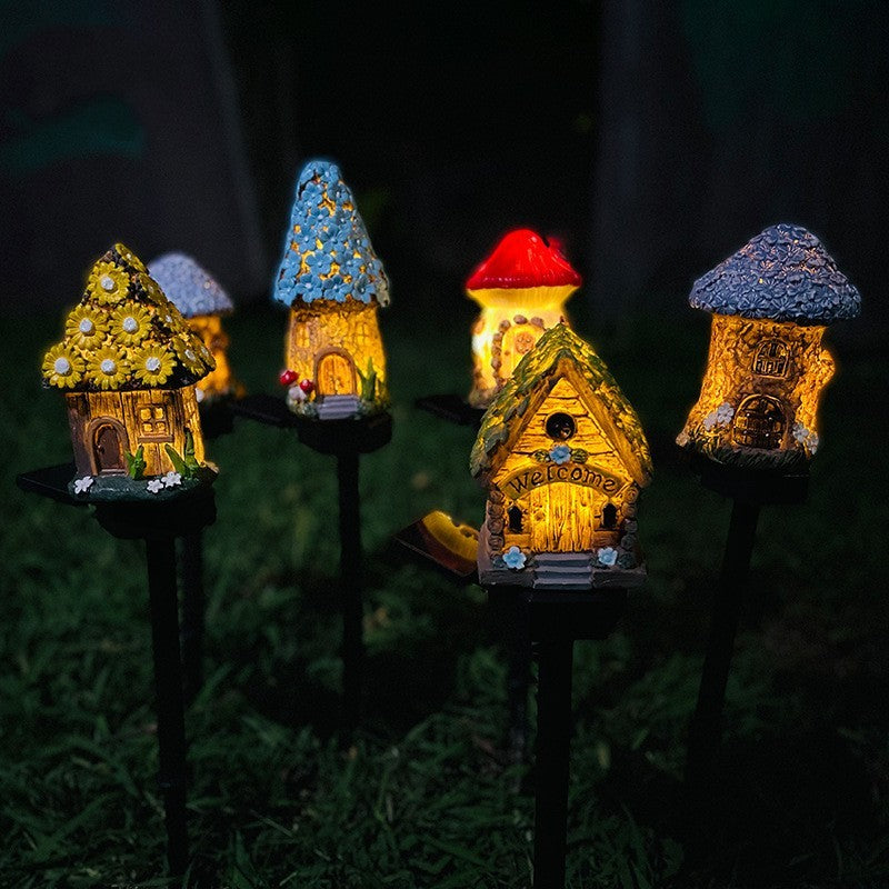 Outdoor Waterproof LED Solar Lights Mushroom Houses